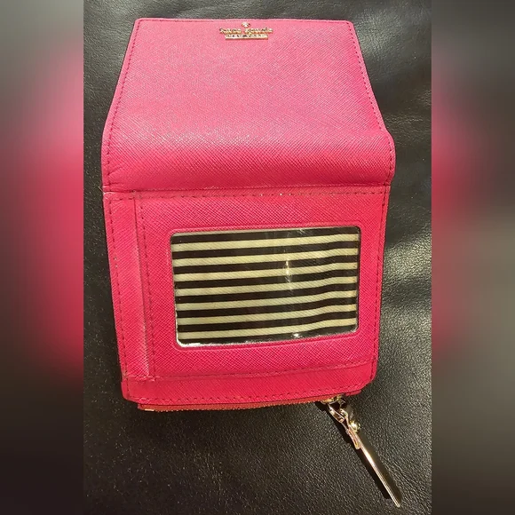 Kate Spade Cameron Street Adalyn Small Wallet Hot Pink Saffiano Leather EUC - Picture 11 of 13